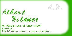 albert wildner business card